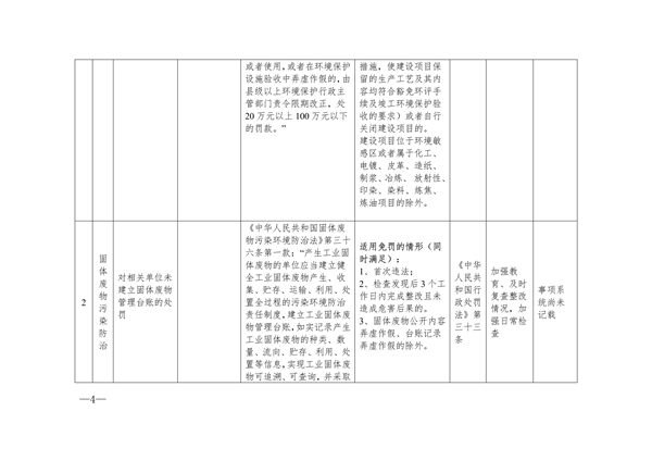 《东莞市生态环境轻微违法行为免罚清单》发布 16种行为或可免罚